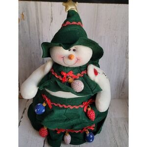 Vintage weighted snowman tree plush stuffed Xmas home decor ornament ball star